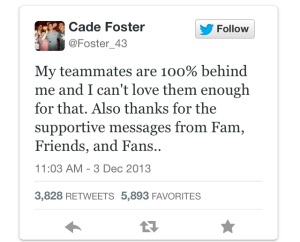 Cade Foster tweet